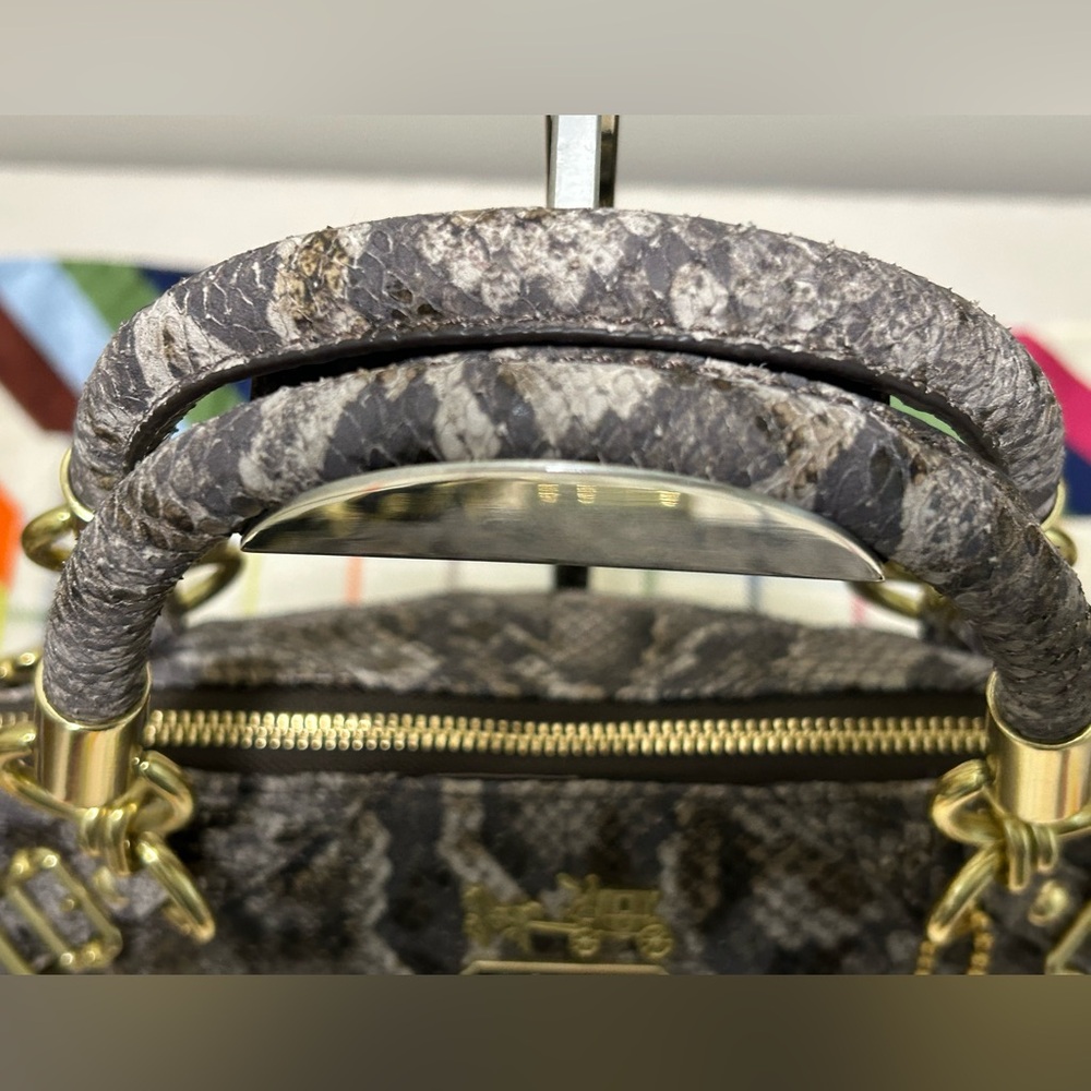 COACH Madison Sophia Python Embossed Leather Satchel/Shoulder Bag - Picture 11 of 17